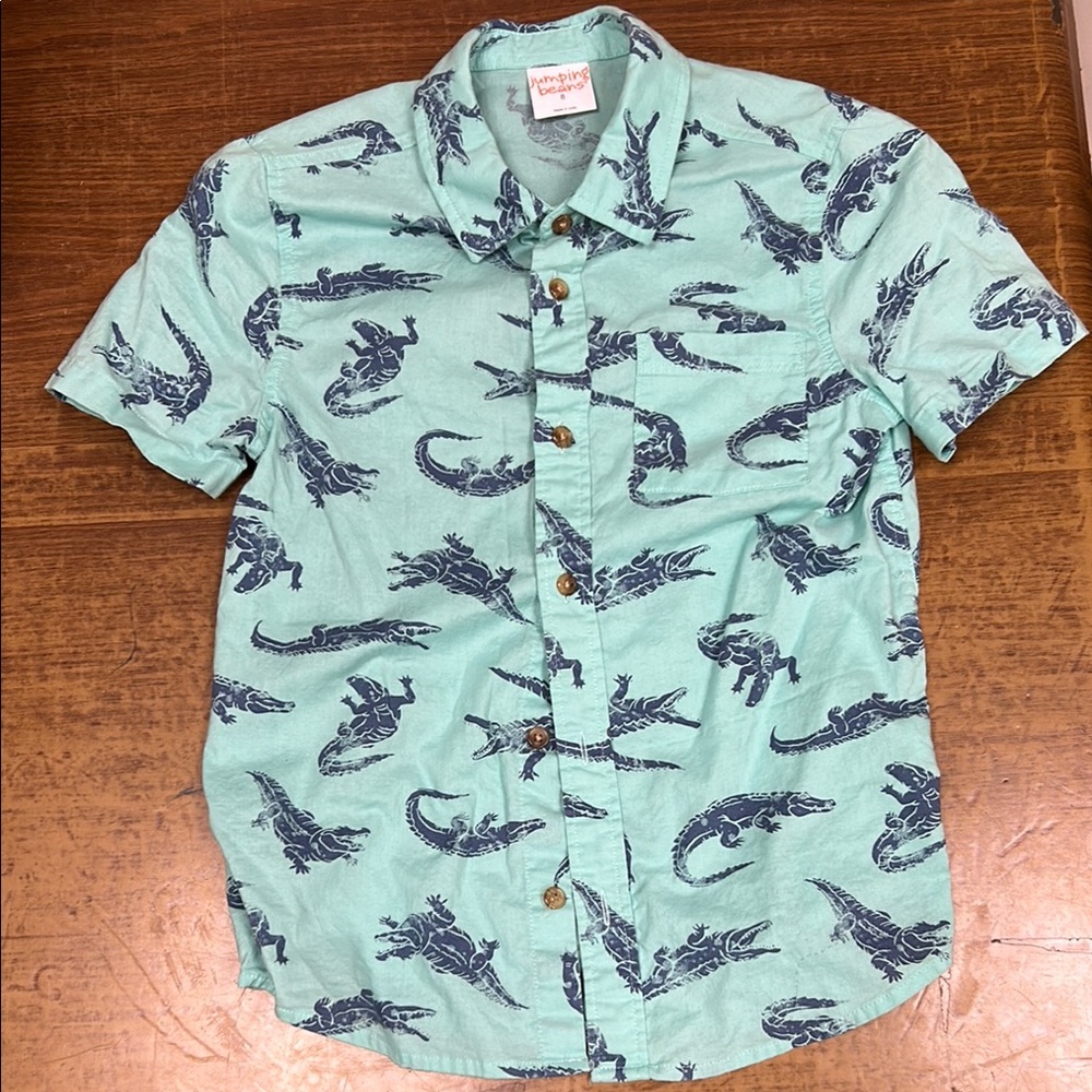 Jumping Beans Blue Casual Button Down Shirt Boys Size 8